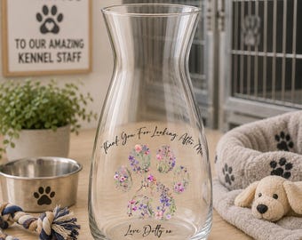 Personalised Thank You Vase from the Dog or Cat | Pet Sitter Thank You Gift