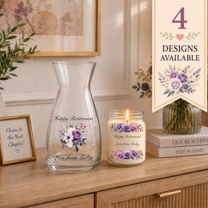 Personalised Happy Birthday Candle and Vase Gift Set | Birthday Gift | 30th | 40th | 50th |60th |80th | 90th | 100th | Milestone Birthday image 1