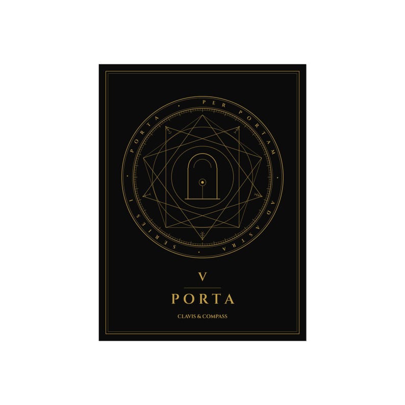 Lámina artística Porta Seal — Geometría sagrada dorada sobre fondo negro, 12 × 16 o 18 × 24 pulgadas imagen 2