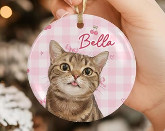 Custom Cat Ornament, Dog Memorial Ornament Personalized, Custom Cat Loss Keepsake Ornament, Pet Memorial Gift