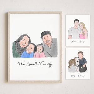 Watercolor Portrait, Family Portrait, Couple Painting, Gift For Him, Gift For Couples, Couple Portrait, Couple Illustration, Engagement Gift