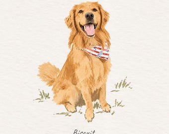 Custom Digital Dog Portrait, Personalized Watercolor Dog Art, Pet Portrait From Photo, Digital Download