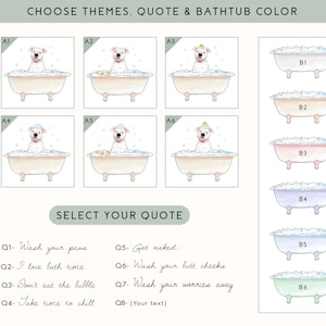 Custom Pet Bathroom Wall Art, Dog Bathtub Portrait From Photo, Wash Your Paws Print, Funny Powder Room Decor, Personalized Dog Poster Gift image 7