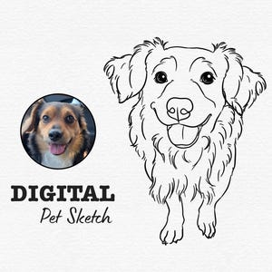 Custom Pet Line Drawing, Digital Pet Outline, Custom Pet Outline Drawing, Simple Pet Sketch, Pet Sketch From Photo, DIGITAL FILE ONLY