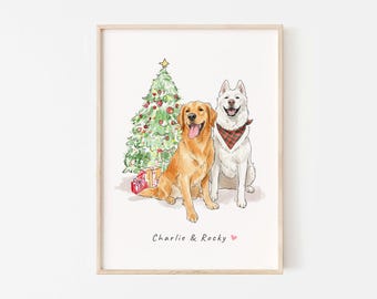 Custom Watercolor Pet Portrait, Pet Memorial Portrait– Dog or Cat Remembrance Gift, Pet Loss Gift