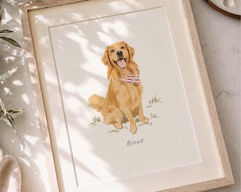 Custom Watercolor Pet Portrait, Personalized Dog Portrait, Animal Commissions, Pet Artwork, Digital File Only
