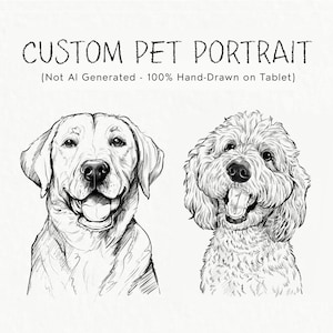 Retrato de animal de estimação personalizado, retrato de cachorro personalizado a partir de foto, desenho de cachorro e gato, arte de linha personalizada