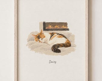 Cat Portrait from Photos, Personalized Cat Memorial Art, Custom Pet Watercolor Painting, Dog Loss Keepsake, Commission Art