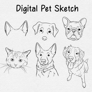 Dog Line Drawing Custom, Ear Outline, Pet Portrait Ink, Tattoo Commission,Realistic Face Sketch From Photo, Simple Sketch, DIGITAL FILE ONLY