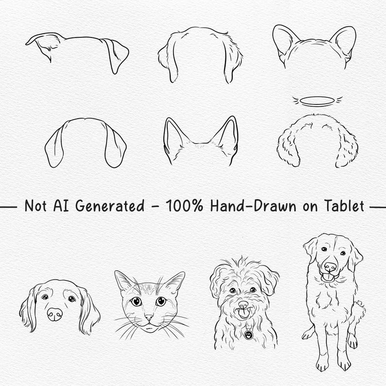 Custom Pet Drawing from Photo, Custom Dog Art Print, Personalized Dog Memorial Gift, Custom Pet Portrait image 8