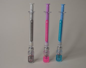 Syringe Shape Cute Gel Pen 0.5 MM for Nurses, Doctors, Pretend Play for Kids!