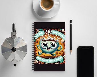 Exuberant 'Life Begins After Coffee' Notebook - Energizing Daily Journal