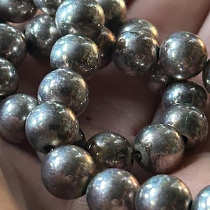 Southwestern Vintage 925 Sterling Silver Desert Pearl Bench Beads Necklace
