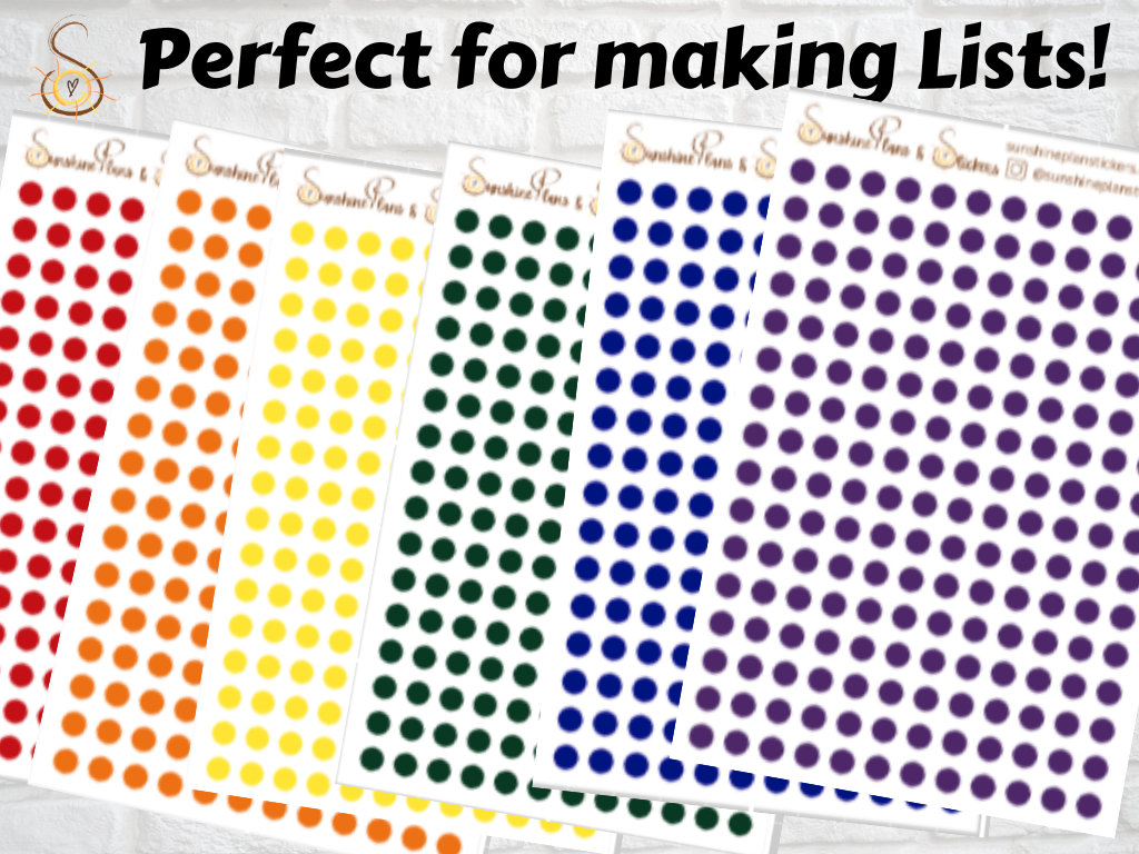 Small Dot Stickers | Planner Stickers | Bullet Journal Stickers ...