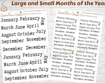 Months of the Year Stickers | Great for Planners, Bullet Journals, Calendars and more!