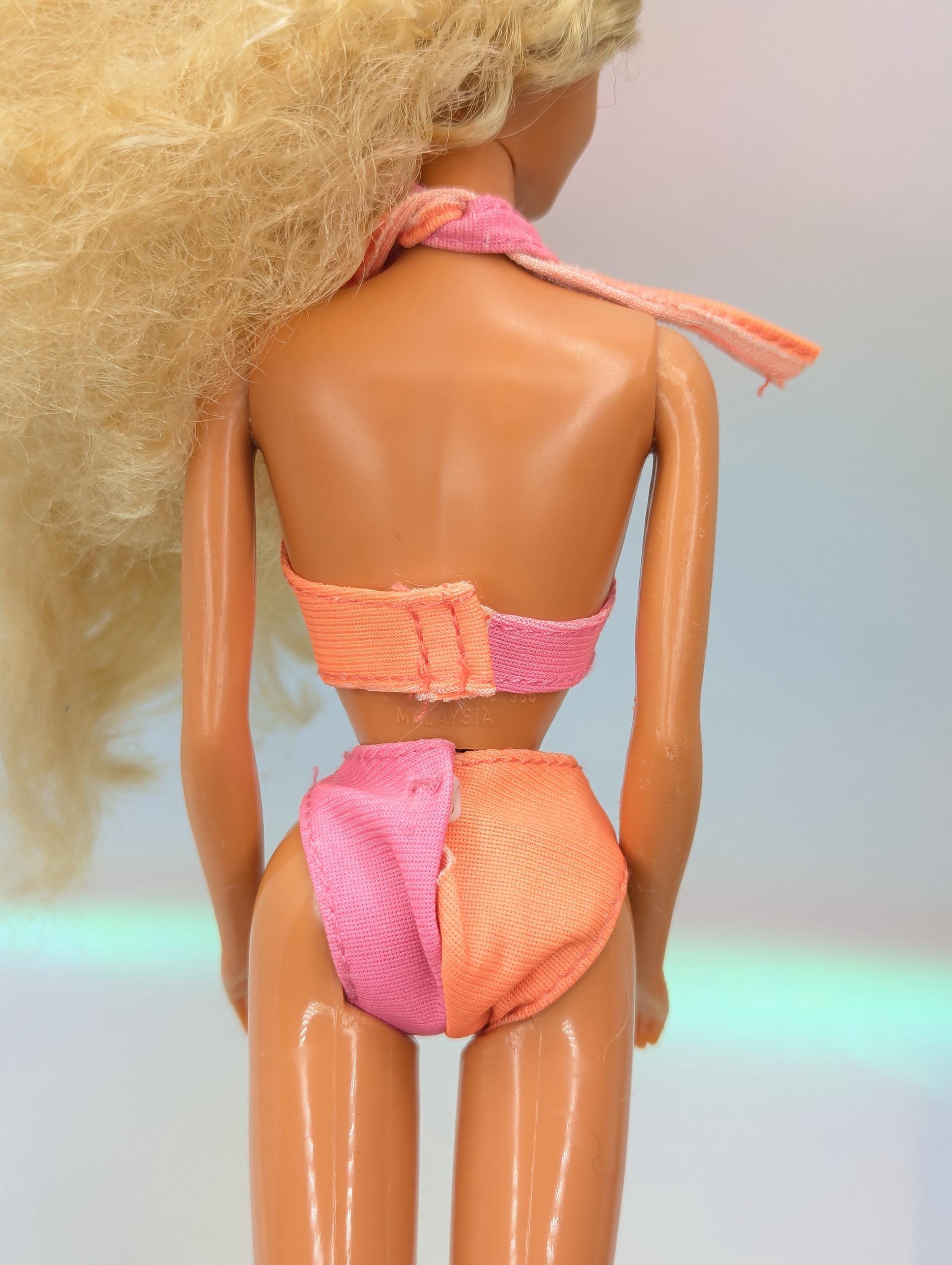 Wet 'n Wild Barbie Doll 1989 Mattel #4103 Pink Orange Color