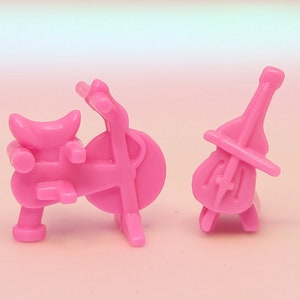 Polly Pocket furniture Pop Up Clubhouse Pink exercise bike & Violin Bluebird Toys 1995 Replacement Part Vintage 90s dolls Miniatures