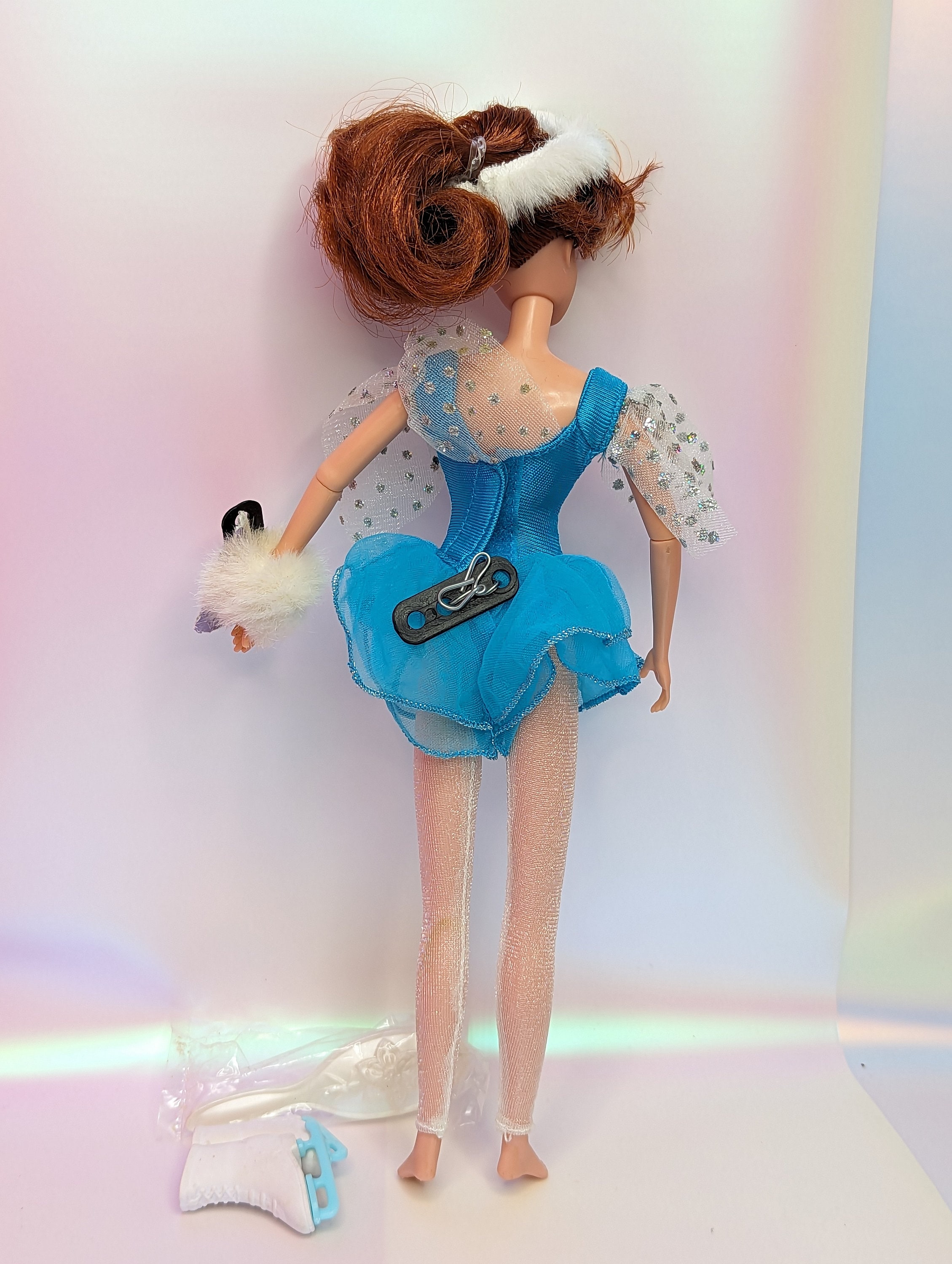 anastasia doll blue dress Skating Princess 1997 Galoob 23011 Complete Disney Ice Skating Doll Vintage 90s Collectible Barbie Doll Toys Jarlo high neck structured Summer Sale 2025 Product Color:SANTORINI BLUE Anastasias lovely skating outfit