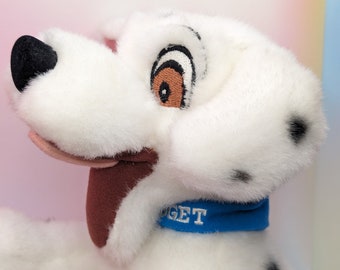 101 Dalmatians Fidget Puppy Plush Blue collar Walt Disney Co 14" Soft Toy Stuffed Animal Vintage 90s collectible toys Movie memorabilia