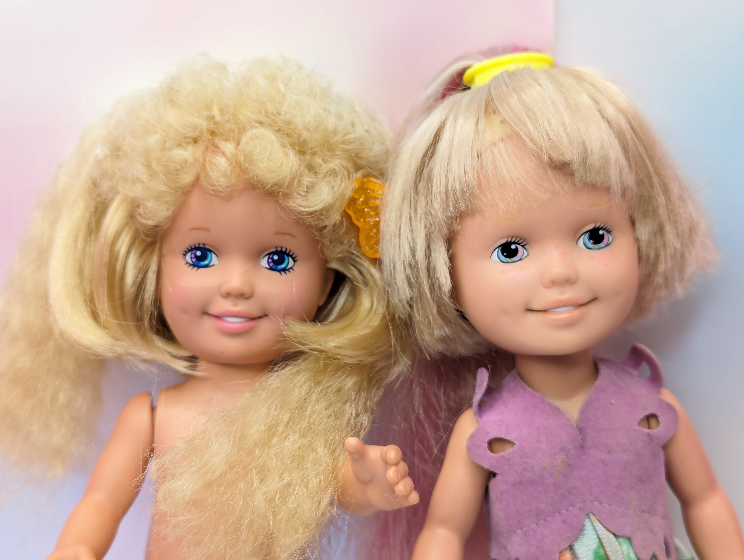 4 Poupées Dolly Surprise Playskool 1987 - Cheveux Extensibles, Taille 25 Cm - Occasion Très Bon état