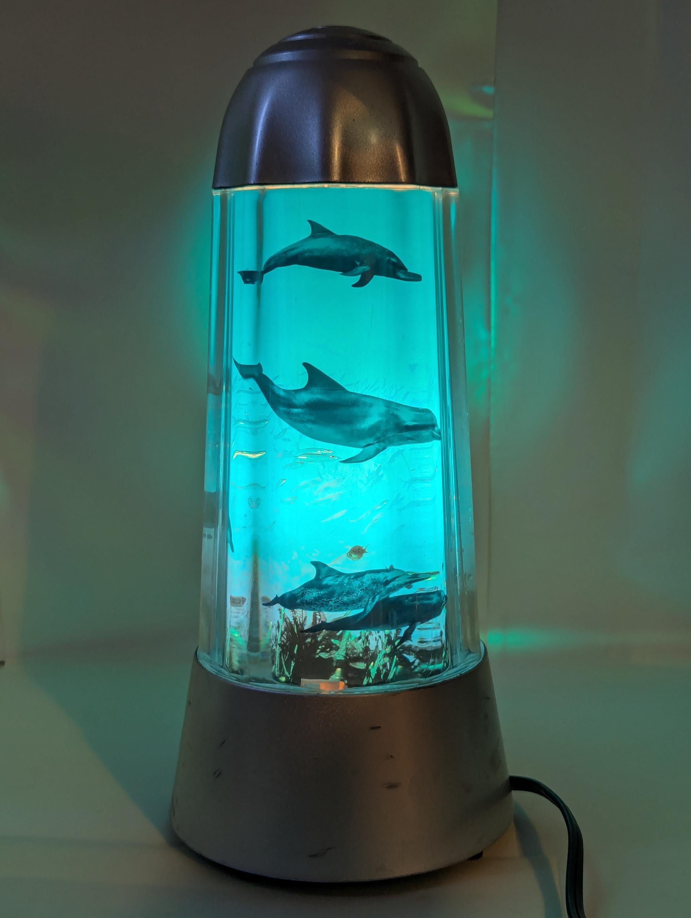 Under the Sea Dolphin Rotating Motion Lamp Light Silver Spencer