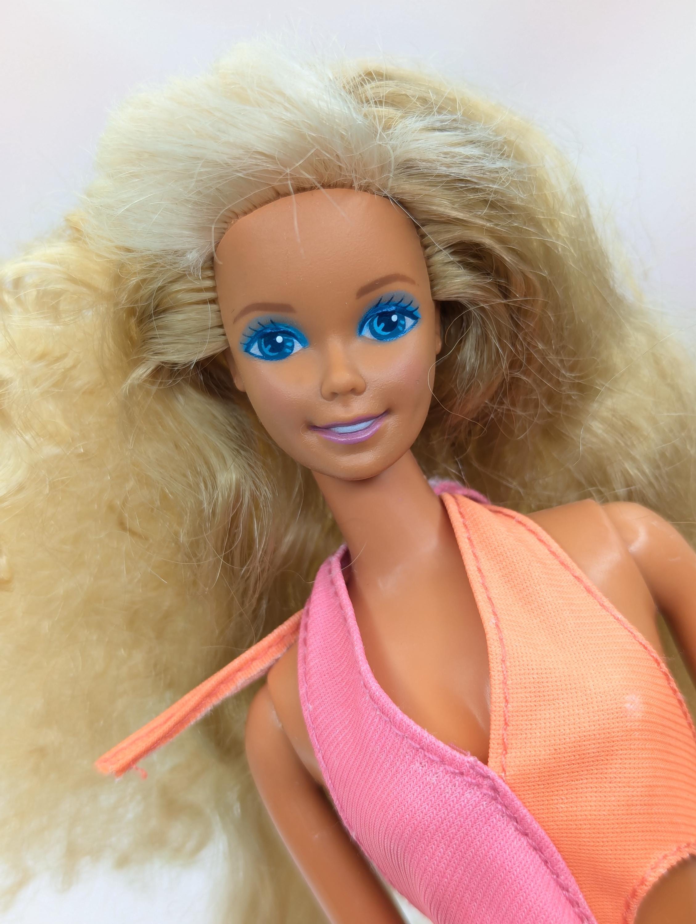Wet 'n Wild Barbie Doll 1989 Mattel #4103 Pink Orange Color
