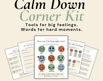 Calm Down Corner Kit Printable for Toddlers -- Emotional Regulation, Feelings Chart, Calm-Down Strategies for Kids Ages 2-7