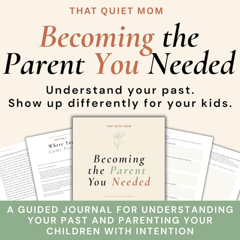 Reparenting workbook printable PDF for parents | inner child healing journal | break generational cycles | ThatQuietMom