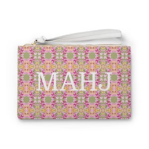 Mahjong Card Clutch: Vegan Leather NMJL Protector with Wristlet