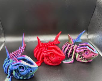 3D Printed Articulated Shark Skeleton - Shark - Desk Toy