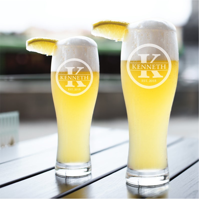 Personalized Beer Glass Cup Large Glass Beer Mug 16 Oz Etched Beer