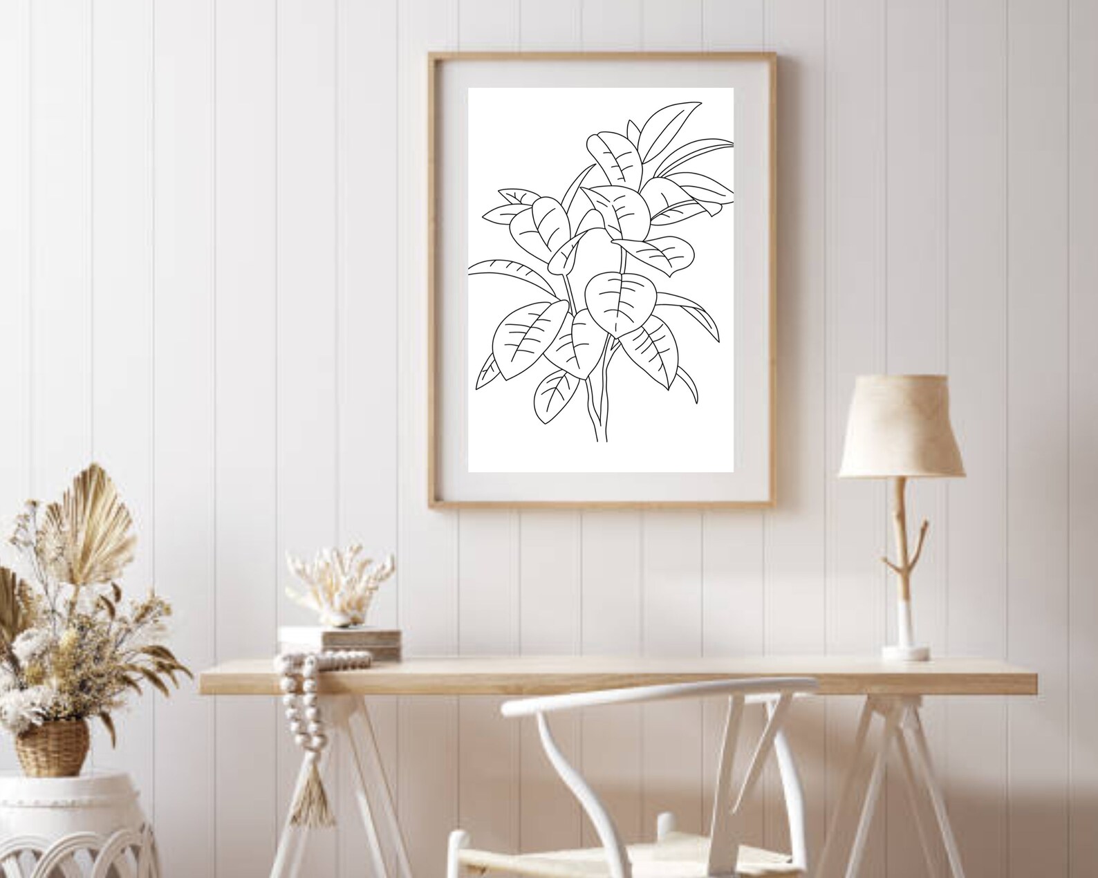 Printable Plant Art Digital Download Art Coloring Page Wall - Etsy