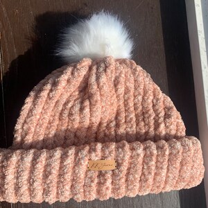 Pink rose winter hat