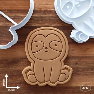 Sloth cookie cutter and fondant stamp set