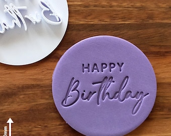 Happy Birthday fondant stamp