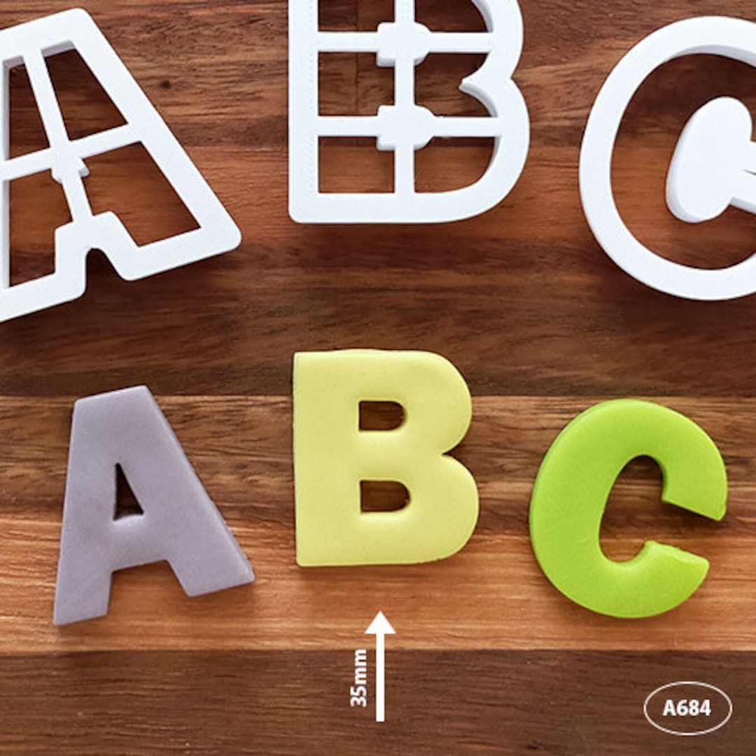 35mm / 3.5cm High Alphabet / Letter Fondant Cutters AZ Available