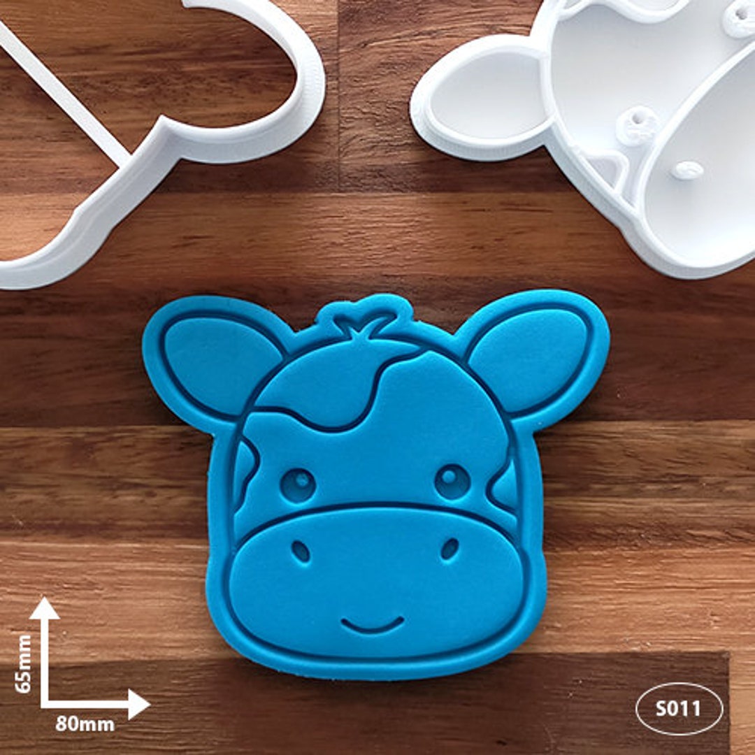 Cow Head Cookie Cutter and Fondant Stamp Set Etsy Australia