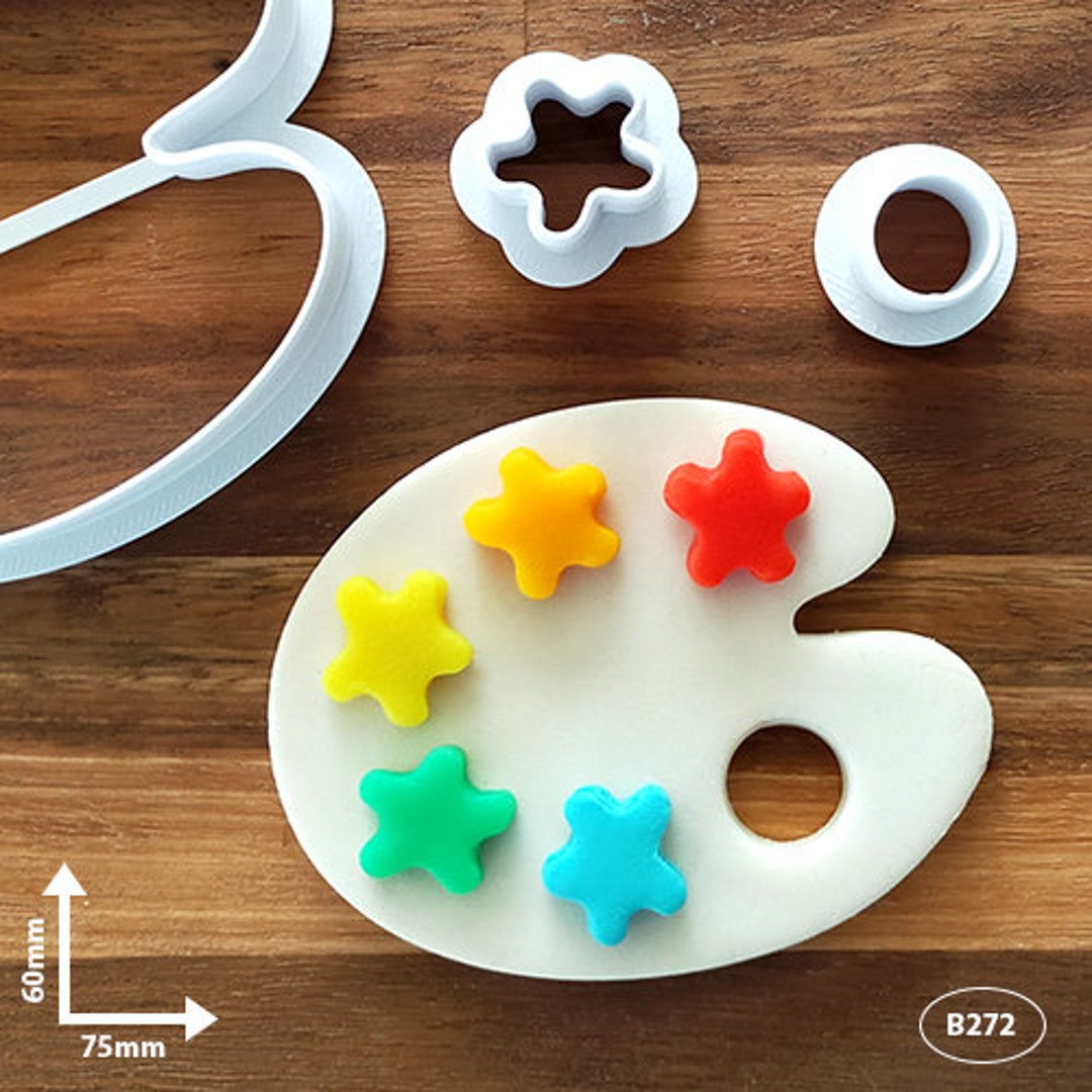 Paint Palette Cookie and Fondant Cutter Set Etsy Australia