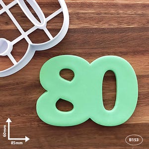 Number 80 cookie cutter. Birthday cookie fun!