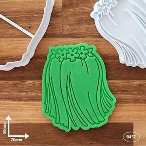 Hawaiian Grass / Hula Skirt cookie cutter and fondant stamp set