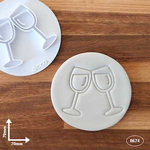 Wine Glasses fondant stamp