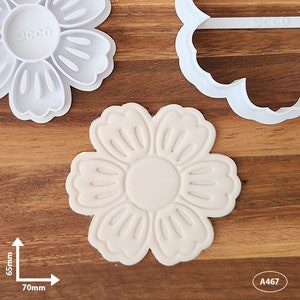 Blush Flower cookie cutter and fondant stamp set