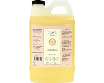 Ambrette Liquid Castile Soap : Organic , Biodegradable, Gentle, Botanical Musk (64 fl oz)