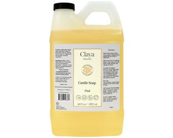 Oud Liquid Castile Soap: Organic, Biodegradable, Warm spice Scent (64 fl oz)