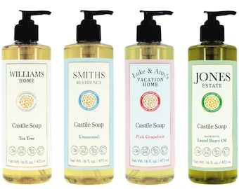 Personalized Liquid Castile Soap – Organic Ingredients, Biodegradable, Gentle for Sensitive Skin and Versatile Use