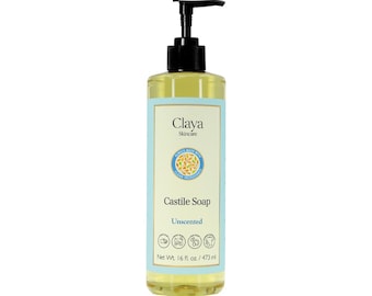 Unscented Liquid Castile Soap: Organic, Gentle, Biodegradable (16 fl oz)