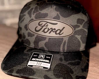 Richardson 112 SnapBack Ford patch trucker hat.