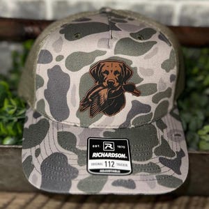 Hunting Trucker Hat | Dog and Duck Richardson 112 |  Leather Patch | Leatherette Patch