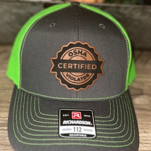 OSHA violator leather patch, Richardson Hat