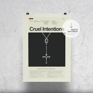 Cruel Intentions Necklace, Rosary Cross Necklace, Stainless Steel